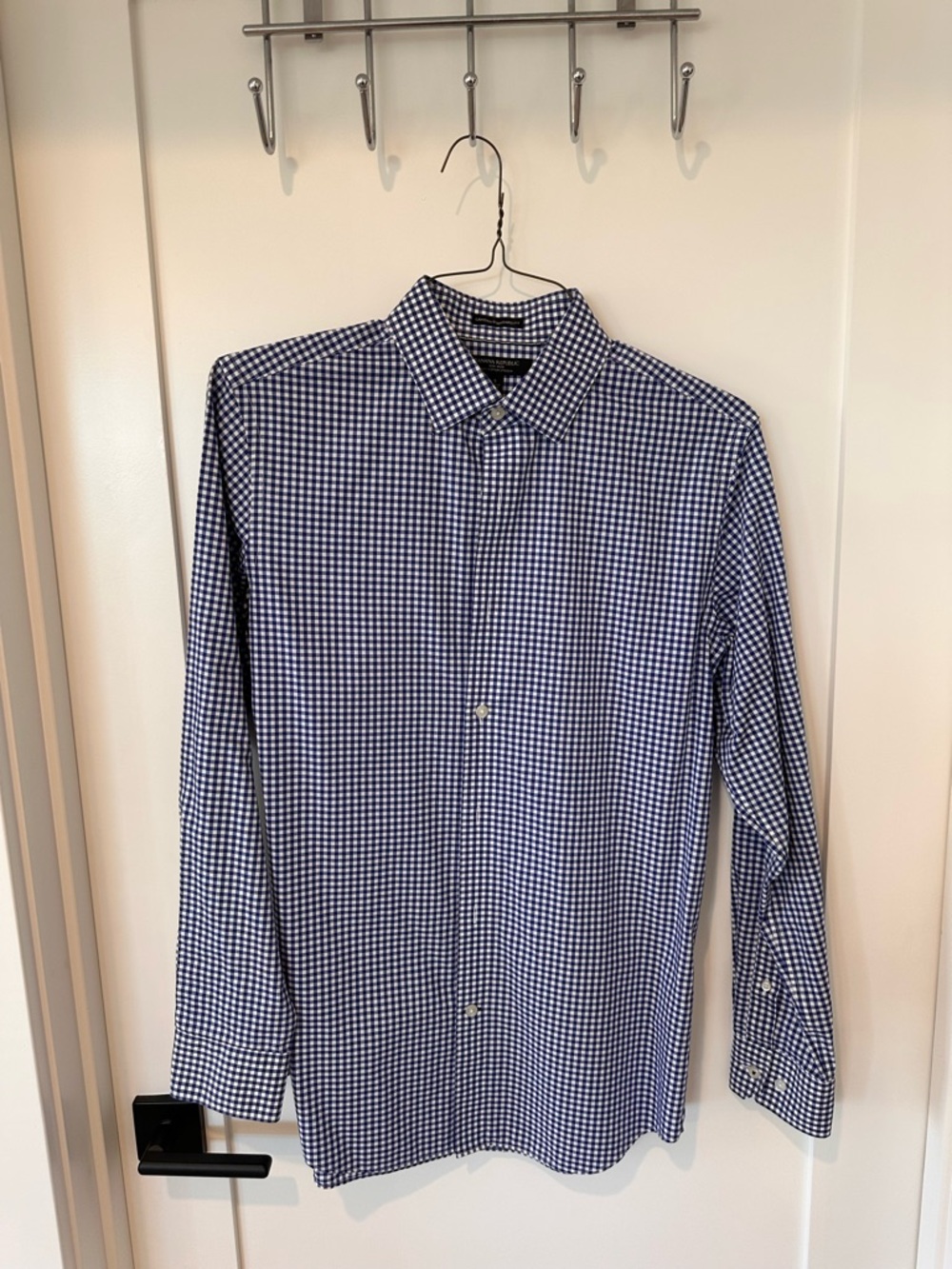 Banana Republic Men's Blue Gingham Button-Down Shirt